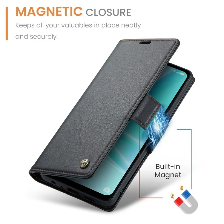 For Oppo A57 4G / A57s 4G / A57e 4G / A77 4G / A77s 4G / OnePlus Nord N20 SE 4G Case CASEME 023 RFID Blocking 3 Card Slot Mobile Cover - Black-Cellmalls