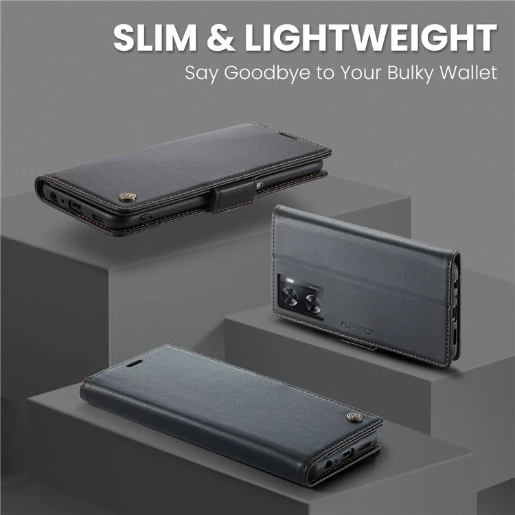 For Oppo A57 4G / A57s 4G / A57e 4G / A77 4G / A77s 4G / OnePlus Nord N20 SE 4G Case CASEME 023 RFID Blocking 3 Card Slot Mobile Cover - Black-Cellmalls