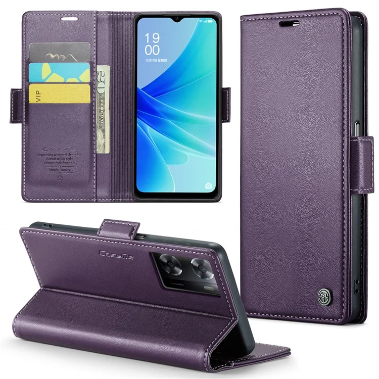 For Oppo A57 4G / A57s 4G / A57e 4G / A77 4G / A77s 4G / OnePlus Nord N20 SE 4G Case CASEME 023 RFID Blocking 3 Card Slot Mobile Cover - Black-Cellmalls