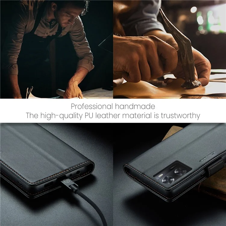 For Oppo A57 4G / A57s 4G / A57e 4G / A77 4G / A77s 4G / OnePlus Nord N20 SE 4G Case CASEME 023 RFID Blocking 3 Card Slot Mobile Cover - Black-Cellmalls