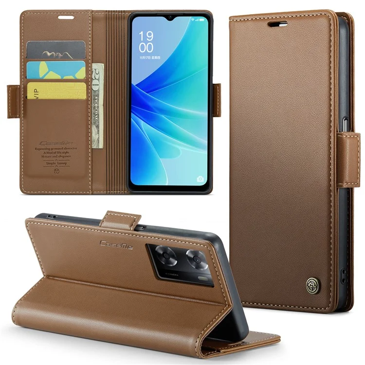 For Oppo A57 4G / A57s 4G / A57e 4G / A77 4G / A77s 4G / OnePlus Nord N20 SE 4G Case CASEME 023 RFID Blocking 3 Card Slot Mobile Cover - Black-Cellmalls