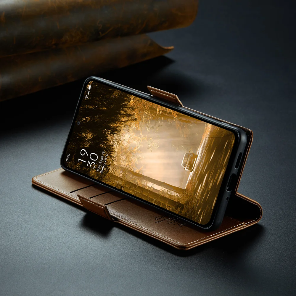 For Oppo Reno12 F 5G Case CASEME 023 Series RFID Blocking Glossy Stand Phone Cover - Green-Cellmalls