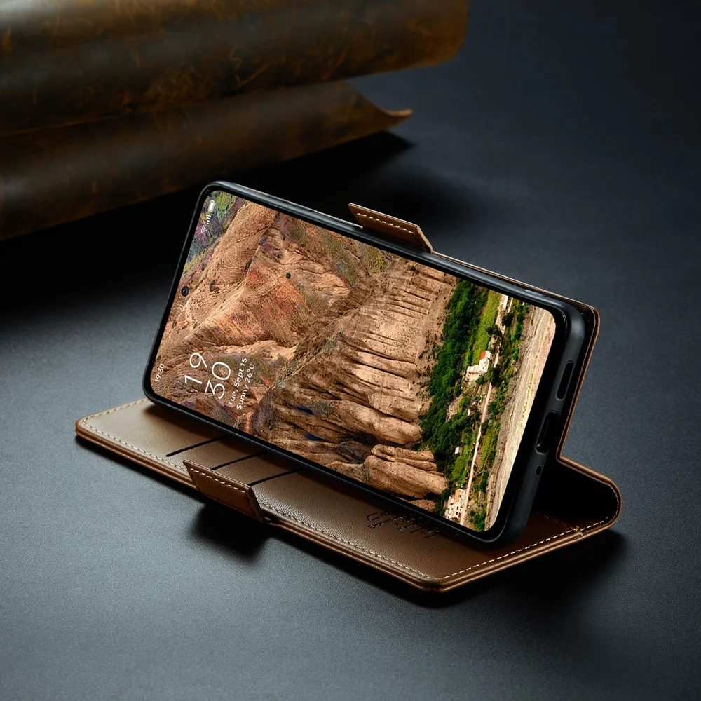 For Oppo Reno12 5G (Global) Case CASEME 023 Series RFID Blocking Glossy Stand Phone Cover - Green-Cellmalls