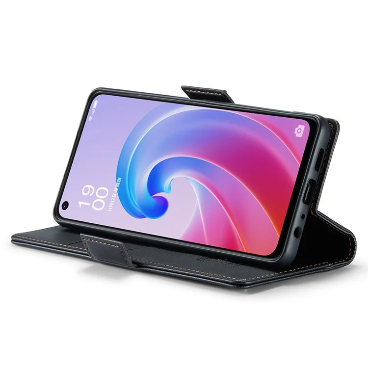 For Oppo A96 4G / A36 / A76 / K10 4G / Realme 9i 4G Leather Case CASEME 023 RFID Blocking 3 Card Slot Mobile Cover - Black-Cellmalls