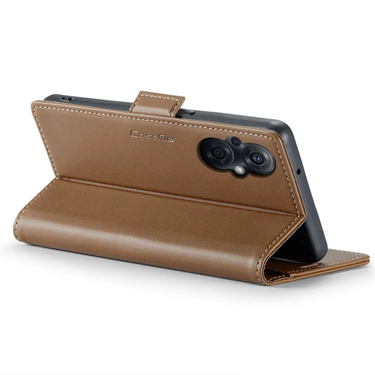 For Oppo A96 (China) 5G / Reno7 Z 5G / Reno7 Lite 5G / Reno8 Lite 5G / F21 Pro 5G / Reno8 Z 5G Leather Case CASEME 023 RFID Blocking Card Slot - Brown-Cellmalls