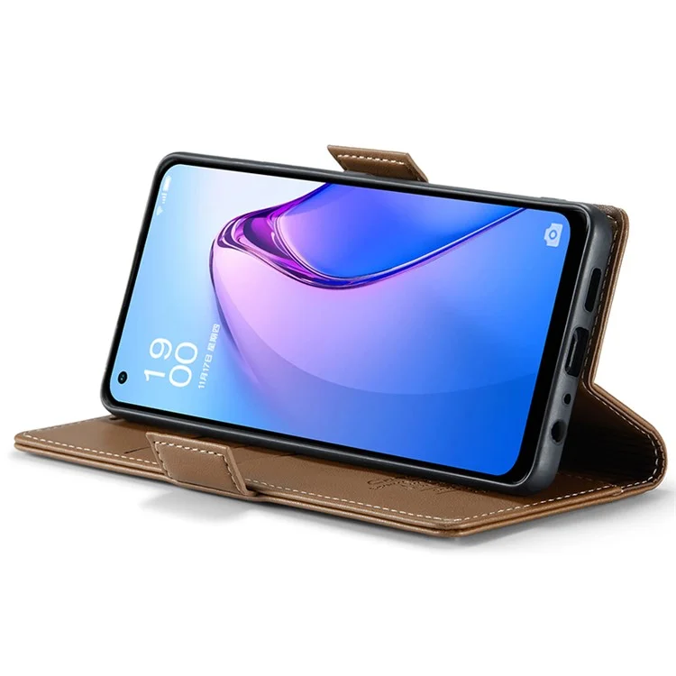 For Oppo A96 (China) 5G / Reno7 Z 5G / Reno7 Lite 5G / Reno8 Lite 5G / F21 Pro 5G / Reno8 Z 5G Leather Case CASEME 023 RFID Blocking Card Slot - Brown-Cellmalls