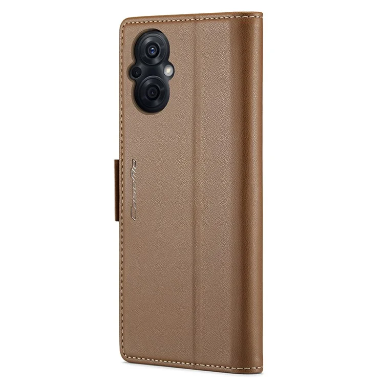 For Oppo A96 (China) 5G / Reno7 Z 5G / Reno7 Lite 5G / Reno8 Lite 5G / F21 Pro 5G / Reno8 Z 5G Leather Case CASEME 023 RFID Blocking Card Slot - Brown-Cellmalls