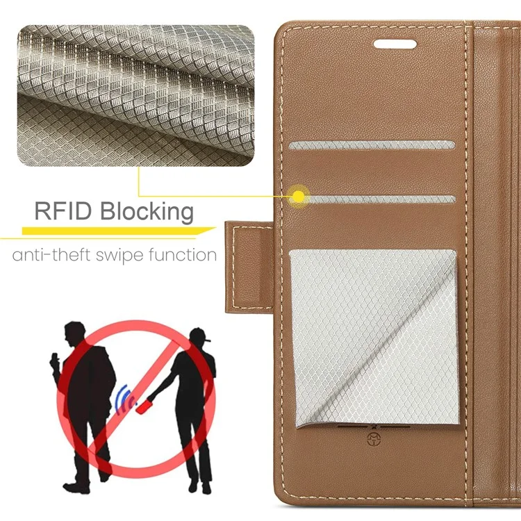 For Oppo A96 (China) 5G / Reno7 Z 5G / Reno7 Lite 5G / Reno8 Lite 5G / F21 Pro 5G / Reno8 Z 5G Leather Case CASEME 023 RFID Blocking Card Slot - Brown-Cellmalls
