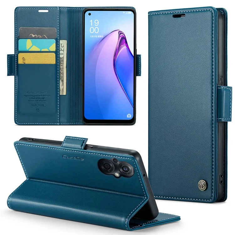 For Oppo A96 (China) 5G / Reno7 Z 5G / Reno7 Lite 5G / Reno8 Lite 5G / F21 Pro 5G / Reno8 Z 5G Leather Case CASEME 023 RFID Blocking Card Slot - Brown-Cellmalls