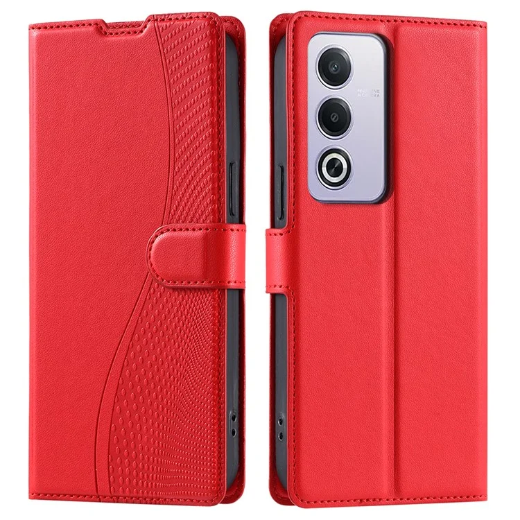 Leather Case for Oppo A80 5G / A3 Pro (India) 5G / A3 Pro (Global) 5G / K12x 5G (India) Phone Cover with Card Slot, Strap - Black-Cellmalls