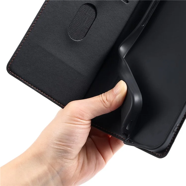 Leather Case for Oppo A80 5G / A3 Pro (India) 5G / A3 Pro (Global) 5G / K12x 5G (India) Phone Cover with Card Slot, Strap - Black-Cellmalls