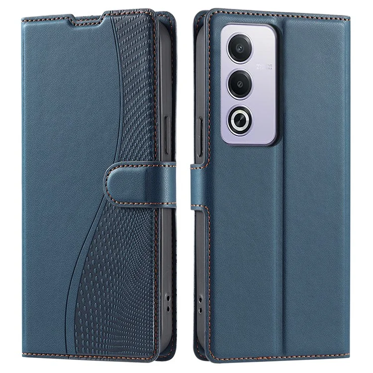 Leather Case for Oppo A80 5G / A3 Pro (India) 5G / A3 Pro (Global) 5G / K12x 5G (India) Phone Cover with Card Slot, Strap - Black-Cellmalls
