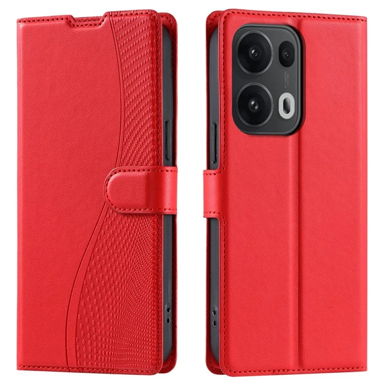 For Oppo Reno13 Pro 5G Case Dots Imprinted PU Leather Flip Phone Cover with Card Slot, Strap - Black-Cellmalls