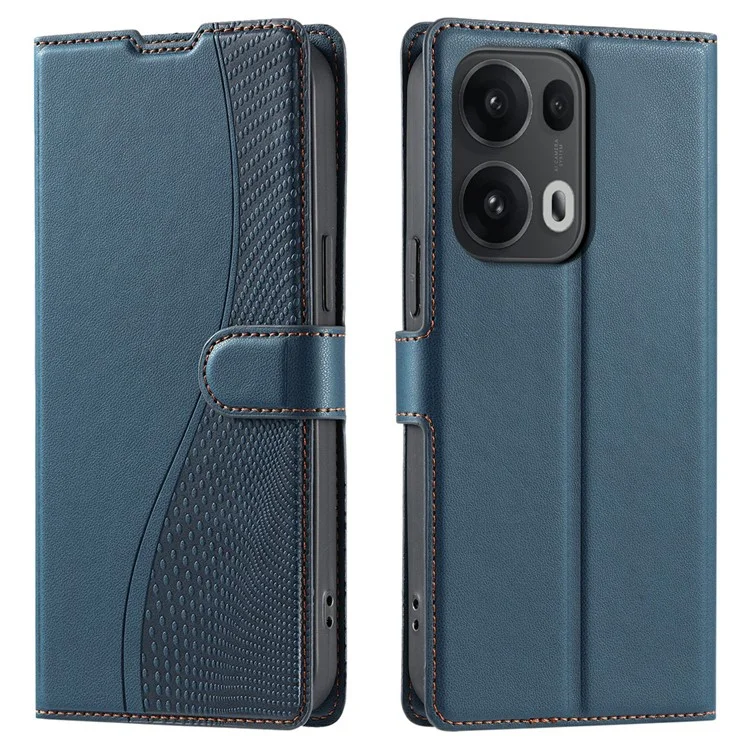 For Oppo Reno13 Pro 5G Case Dots Imprinted PU Leather Flip Phone Cover with Card Slot, Strap - Black-Cellmalls