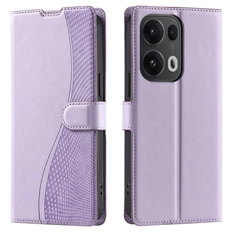 For Oppo Reno13 Pro 5G Case Dots Imprinted PU Leather Flip Phone Cover with Card Slot, Strap - Black-Cellmalls