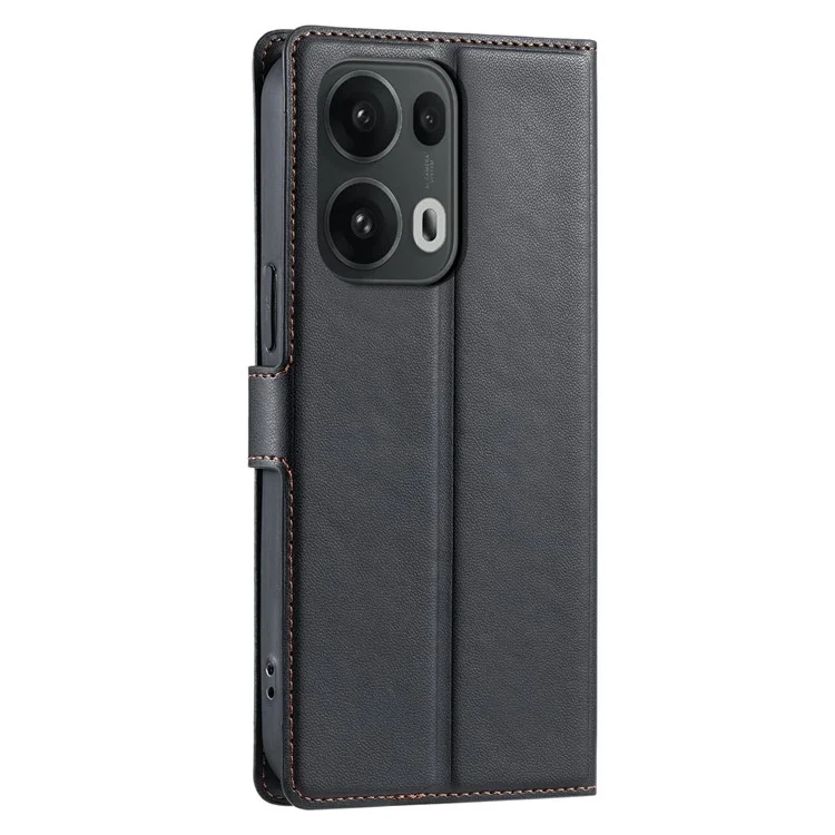 For Oppo Reno13 Pro 5G Case Dots Imprinted PU Leather Flip Phone Cover with Card Slot, Strap - Black-Cellmalls