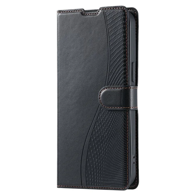 For Oppo Reno13 F 4G / 5G Case Dots Imprinted PU Leather Flip Phone Cover with Card Slot, Strap - Black-Cellmalls