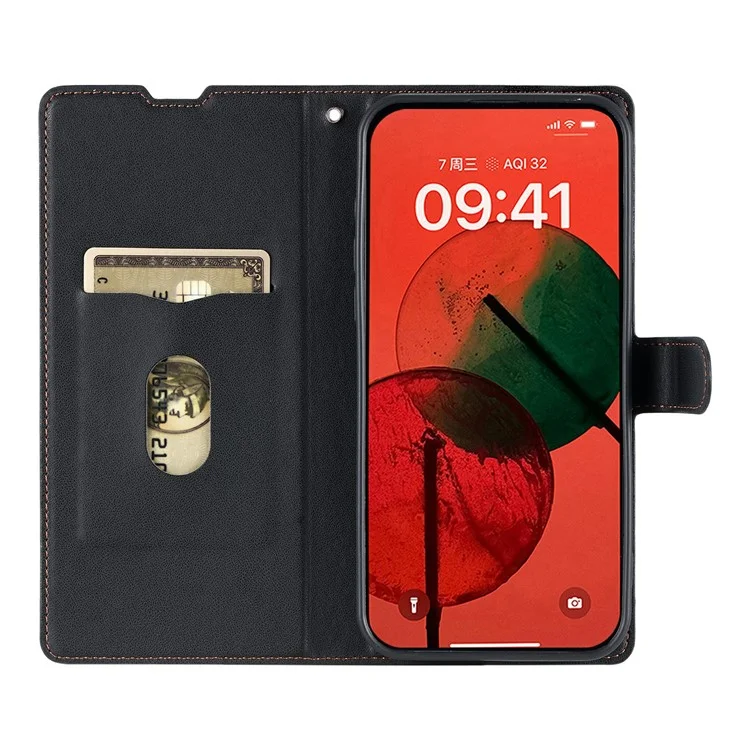 For Oppo Reno13 Pro 5G Case Dots Imprinted PU Leather Flip Phone Cover with Card Slot, Strap - Black-Cellmalls