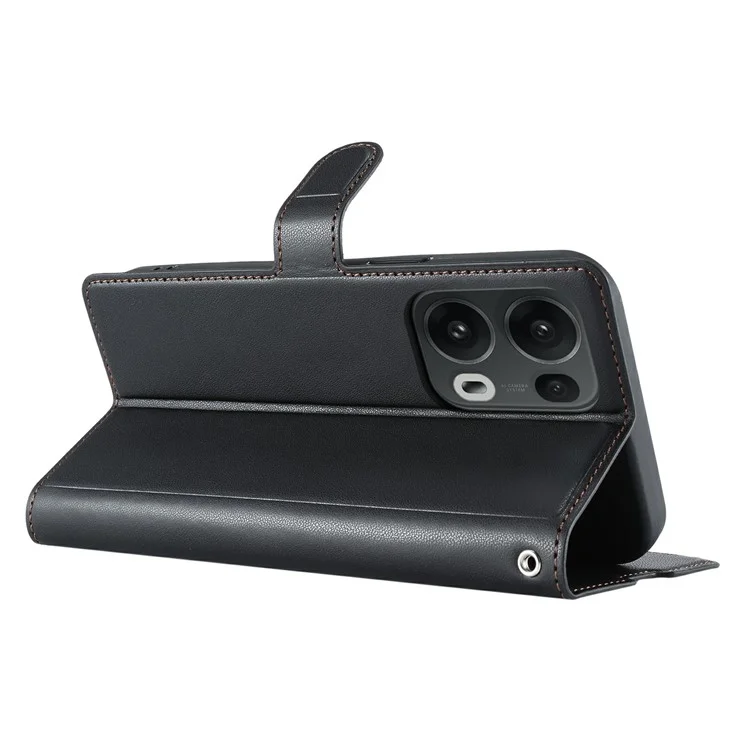 For Oppo Reno13 Pro 5G Case Dots Imprinted PU Leather Flip Phone Cover with Card Slot, Strap - Black-Cellmalls