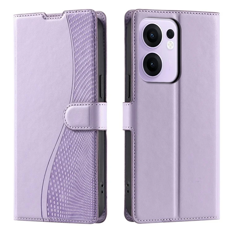 For Oppo Reno13 F 4G / 5G Case Dots Imprinted PU Leather Flip Phone Cover with Card Slot, Strap - Black-Cellmalls