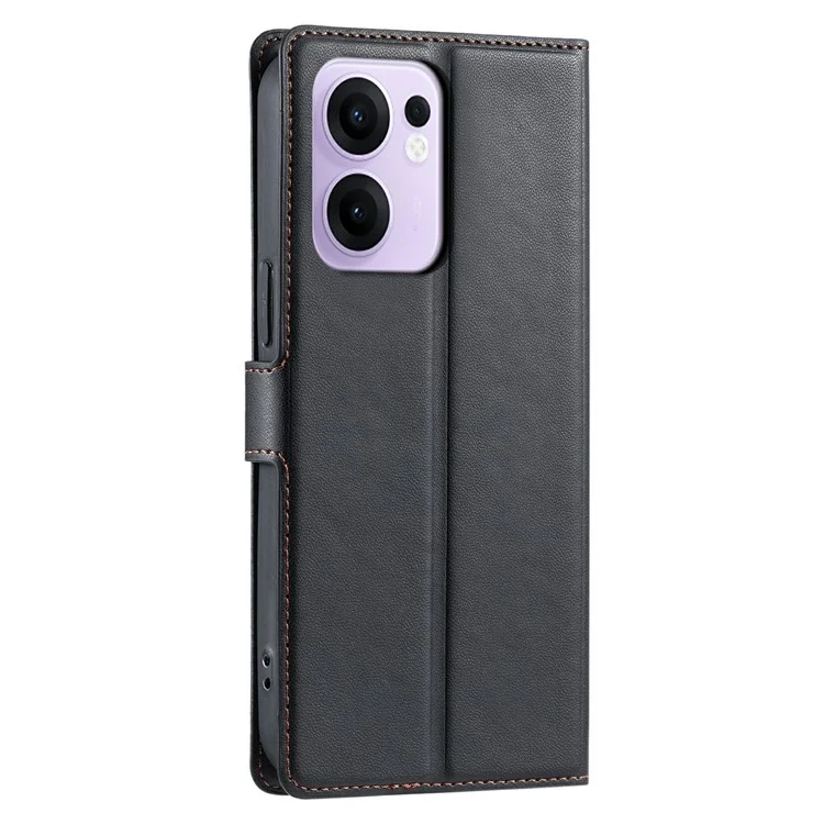 For Oppo Reno13 F 4G / 5G Case Dots Imprinted PU Leather Flip Phone Cover with Card Slot, Strap - Black-Cellmalls