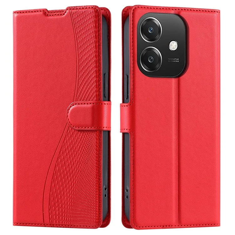 Leather Case for Oppo A3x 4G / 5G (India) / A3 4G / A3 5G / A60 5G / A40 4G Phone Cover with Card Slot, Strap - Black-Cellmalls