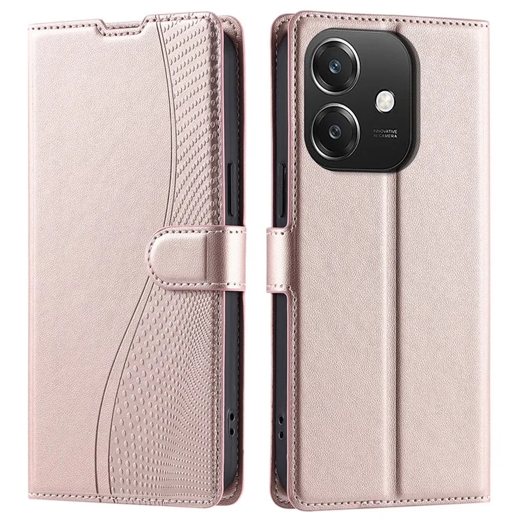 Leather Case for Oppo A3x 4G / 5G (India) / A3 4G / A3 5G / A60 5G / A40 4G Phone Cover with Card Slot, Strap - Black-Cellmalls