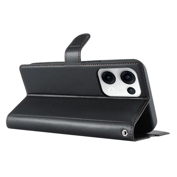 For Oppo Reno13 5G (Global) Case Dots Imprinted PU Leather Flip Phone Cover with Card Slot, Strap - Black-Cellmalls