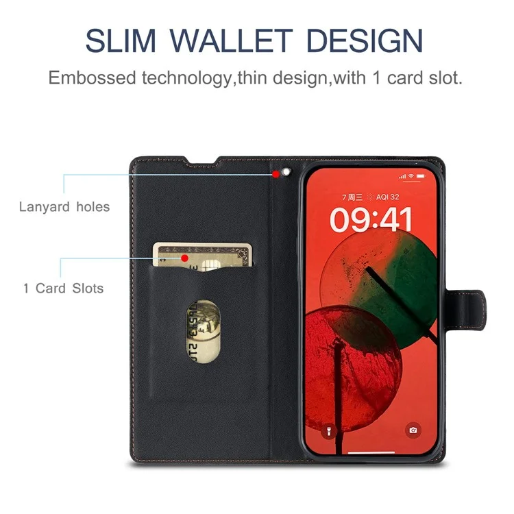 For Oppo Reno13 5G (Global) Case Dots Imprinted PU Leather Flip Phone Cover with Card Slot, Strap - Black-Cellmalls