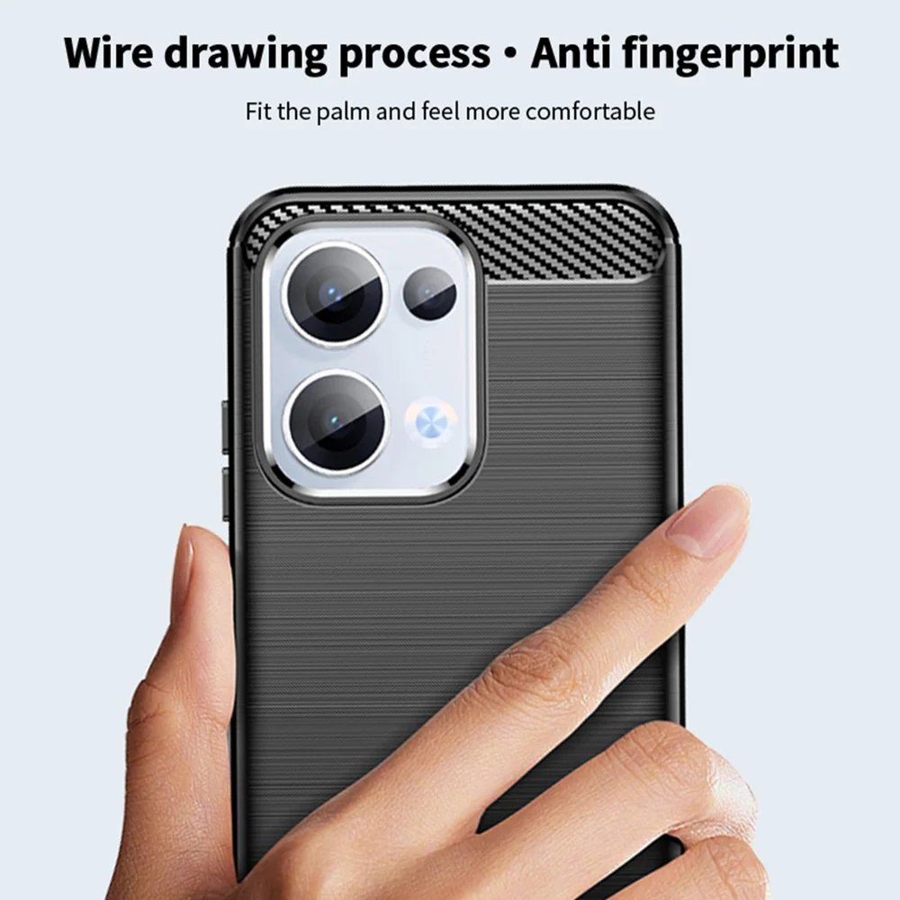 For Oppo Reno13 5G (Global) Back Cover MOFI Brushed Texture Carbon Fiber Soft TPU Case - Black-Cellmalls