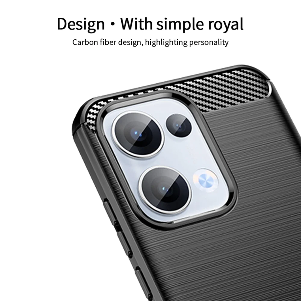 For Oppo Reno13 5G (Global) Back Cover MOFI Brushed Texture Carbon Fiber Soft TPU Case - Black-Cellmalls