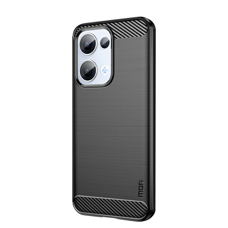 For Oppo Reno13 5G (Global) Back Cover MOFI Brushed Texture Carbon Fiber Soft TPU Case - Black-Cellmalls