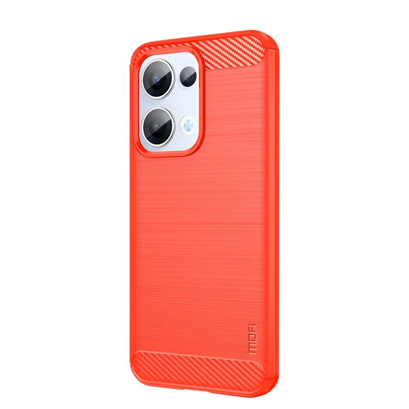 For Oppo Reno13 5G (Global) Back Cover MOFI Brushed Texture Carbon Fiber Soft TPU Case - Black-Cellmalls