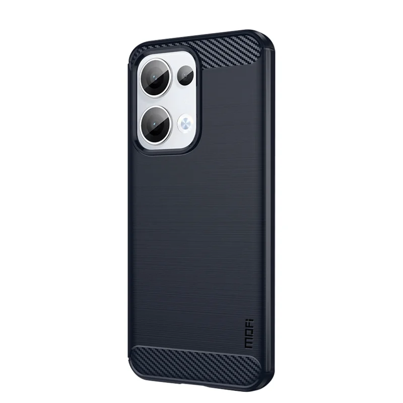 For Oppo Reno13 5G (Global) Back Cover MOFI Brushed Texture Carbon Fiber Soft TPU Case - Black-Cellmalls