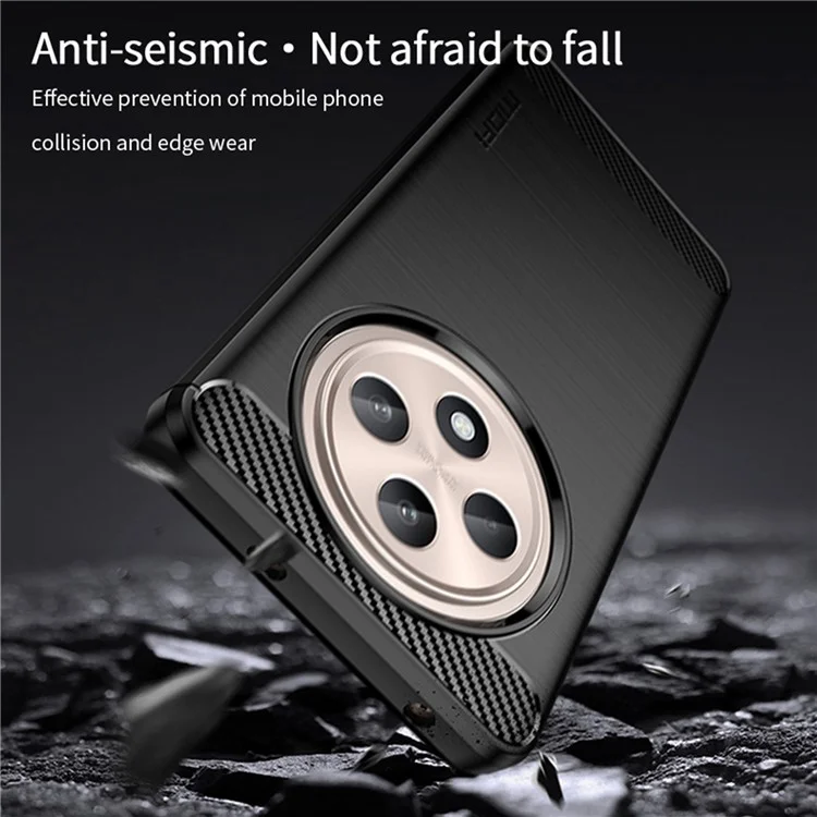 MOFI JK TPU Series-1 For Oppo Reno12 F 4G / 5G Case Carbon Fiber Texture TPU Soft Phone Cover - Black-Cellmalls