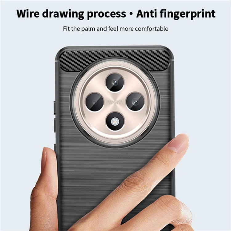 MOFI JK TPU Series-1 For Oppo Reno12 F 4G / 5G Case Carbon Fiber Texture TPU Soft Phone Cover - Black-Cellmalls