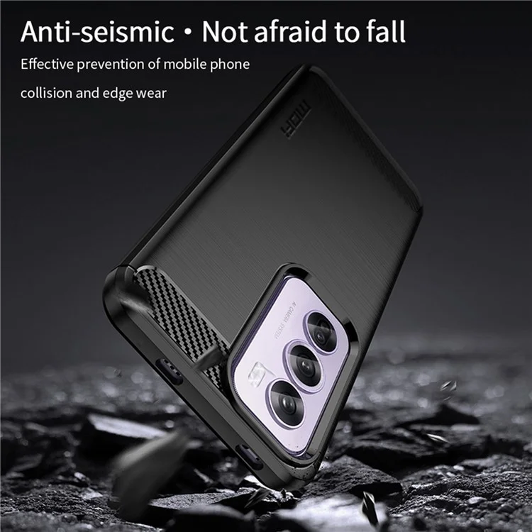 MOFI JK TPU Series-1 For Oppo Reno12 Pro 5G (Global) Case Brushed Soft TPU Anti-Fall Phone Cover - Black-Cellmalls