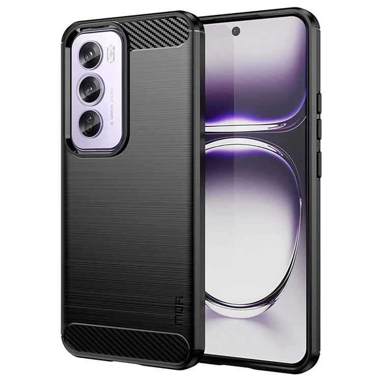 MOFI JK TPU Series-1 For Oppo Reno12 Pro 5G (Global) Case Brushed Soft TPU Anti-Fall Phone Cover - Black-Cellmalls