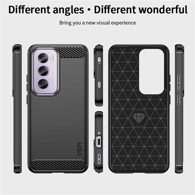 MOFI JK TPU Series-1 For Oppo Reno12 Pro 5G (Global) Case Brushed Soft TPU Anti-Fall Phone Cover - Black-Cellmalls