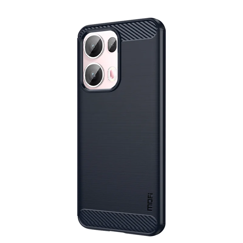 For Oppo Reno13 Pro 5G Back Cover MOFI Brushed Texture Carbon Fiber Soft TPU Case - Black-Cellmalls