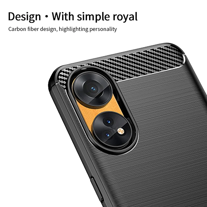 MOFI JK TPU Series-1 For Oppo Reno8 T 4G Carbon Fiber Back Cover Brushed TPU Phone Shell - Black-Cellmalls