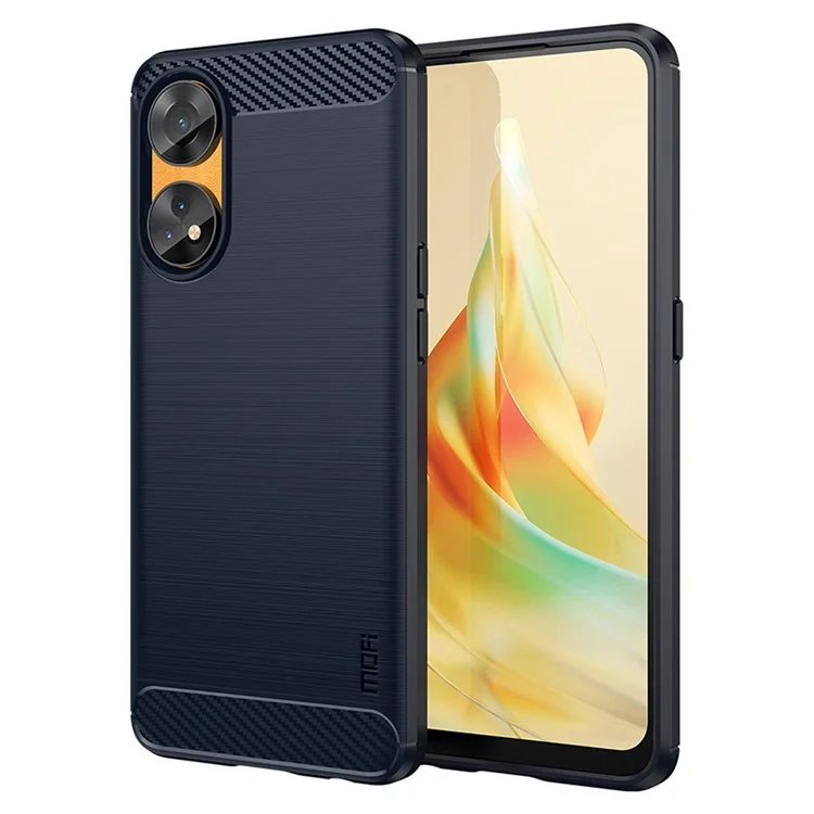 MOFI JK TPU Series-1 For Oppo Reno8 T 4G Carbon Fiber Back Cover Brushed TPU Phone Shell - Black-Cellmalls