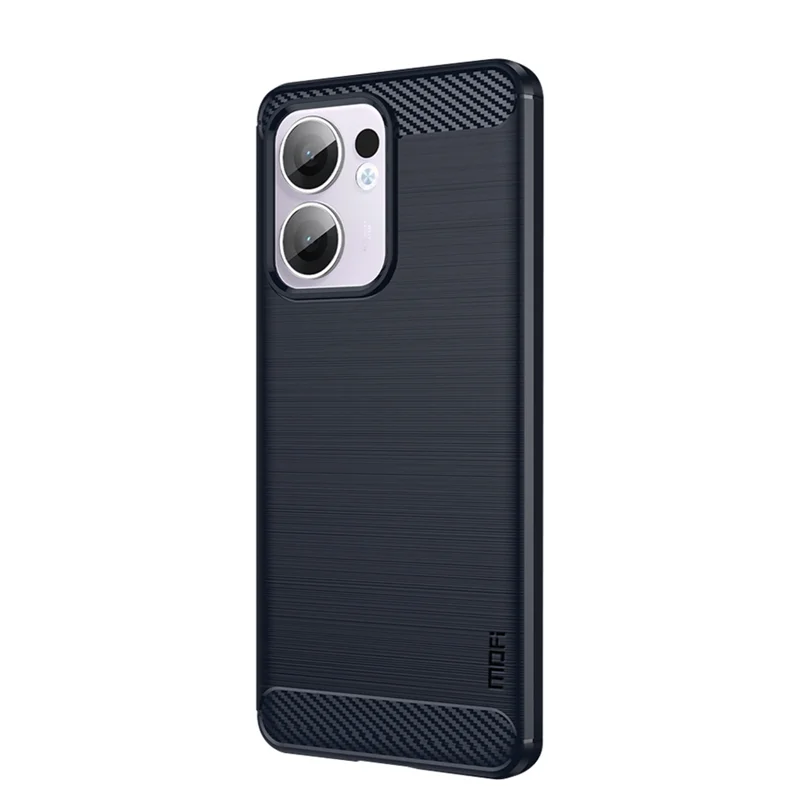 For Oppo Reno13 F 4G / Oppo Reno13 F 5G Back Cover MOFI Brushed Texture Carbon Fiber Soft TPU Case - Black-Cellmalls