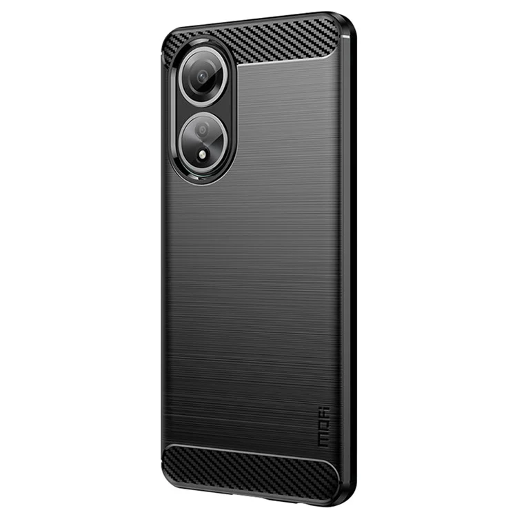 MOFI JK TPU Series-1 for Oppo A58 4G Brushed Cover TPU Anti-scratch Carbon Fiber Texture Cell Phone Case - Black-Cellmalls