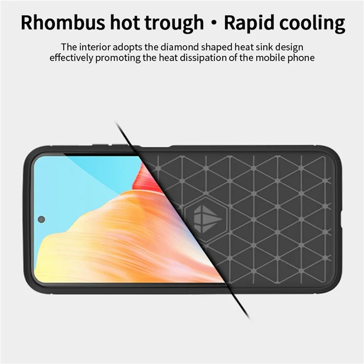 MOFI JK TPU Series-1 for Oppo A58 4G Brushed Cover TPU Anti-scratch Carbon Fiber Texture Cell Phone Case - Black-Cellmalls