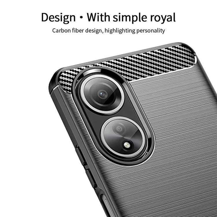 MOFI JK TPU Series-1 for Oppo A58 4G Brushed Cover TPU Anti-scratch Carbon Fiber Texture Cell Phone Case - Black-Cellmalls
