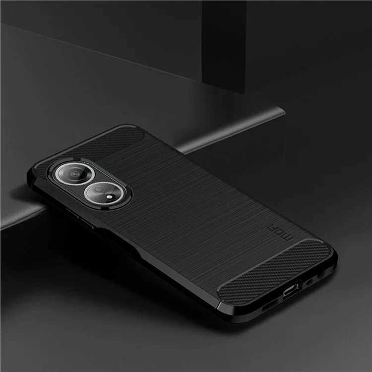 MOFI JK TPU Series-1 for Oppo A58 4G Brushed Cover TPU Anti-scratch Carbon Fiber Texture Cell Phone Case - Black-Cellmalls