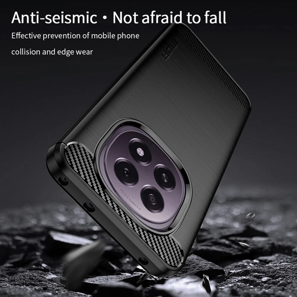 For Oppo A5 5G / Oppo F29 5G Back Cover MOFI Brushed Texture Carbon Fiber Soft TPU Case - Black-Cellmalls