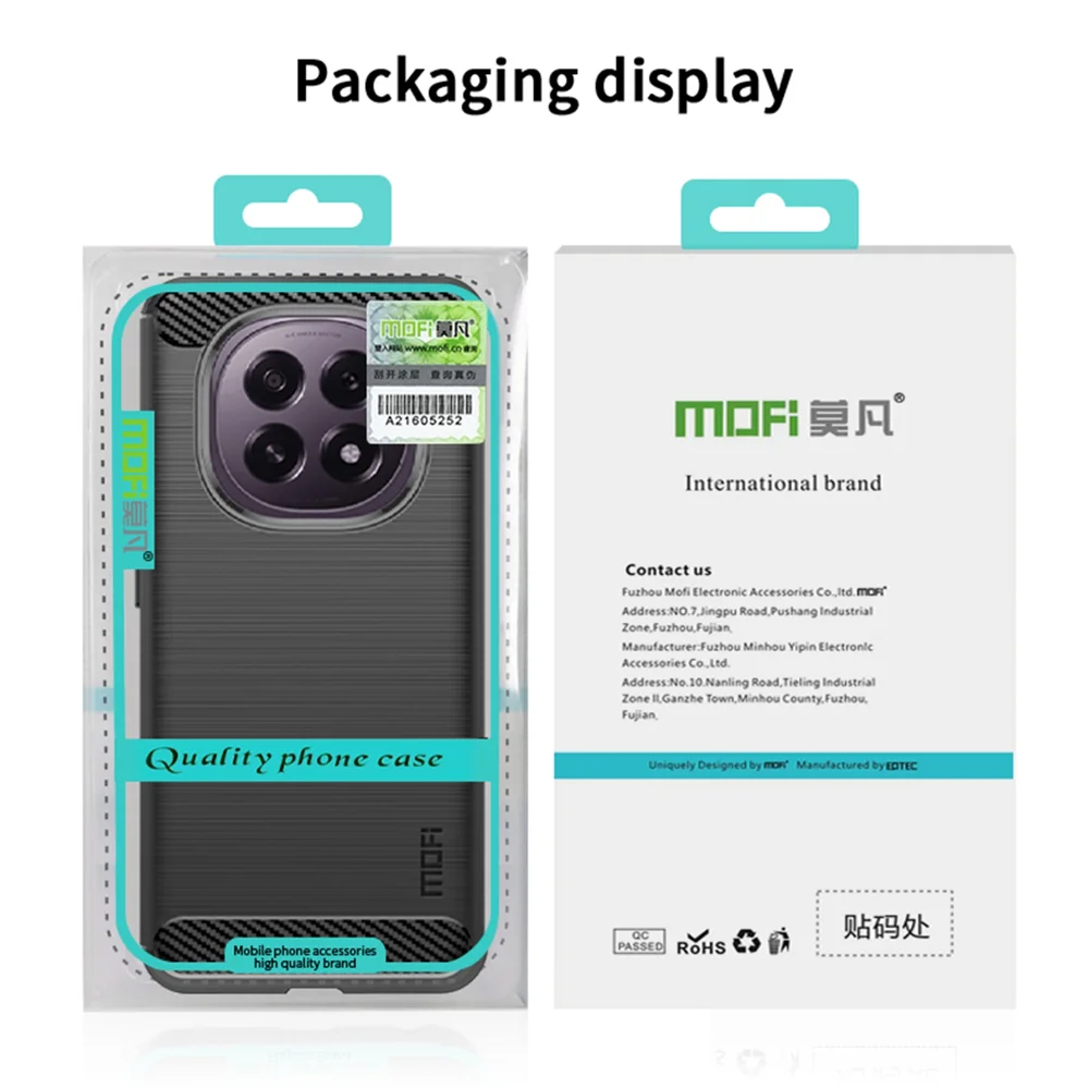 For Oppo A5 5G / Oppo F29 5G Back Cover MOFI Brushed Texture Carbon Fiber Soft TPU Case - Black-Cellmalls