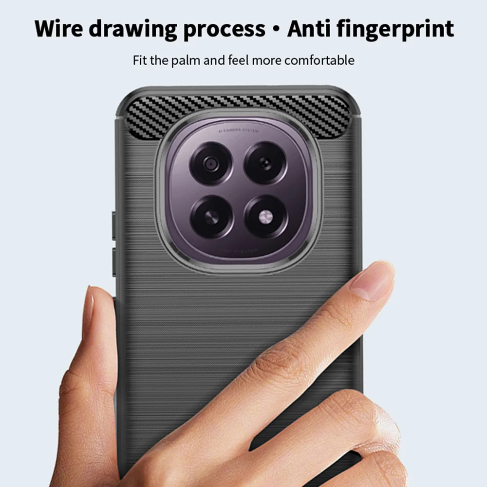 For Oppo A5 5G / Oppo F29 5G Back Cover MOFI Brushed Texture Carbon Fiber Soft TPU Case - Black-Cellmalls